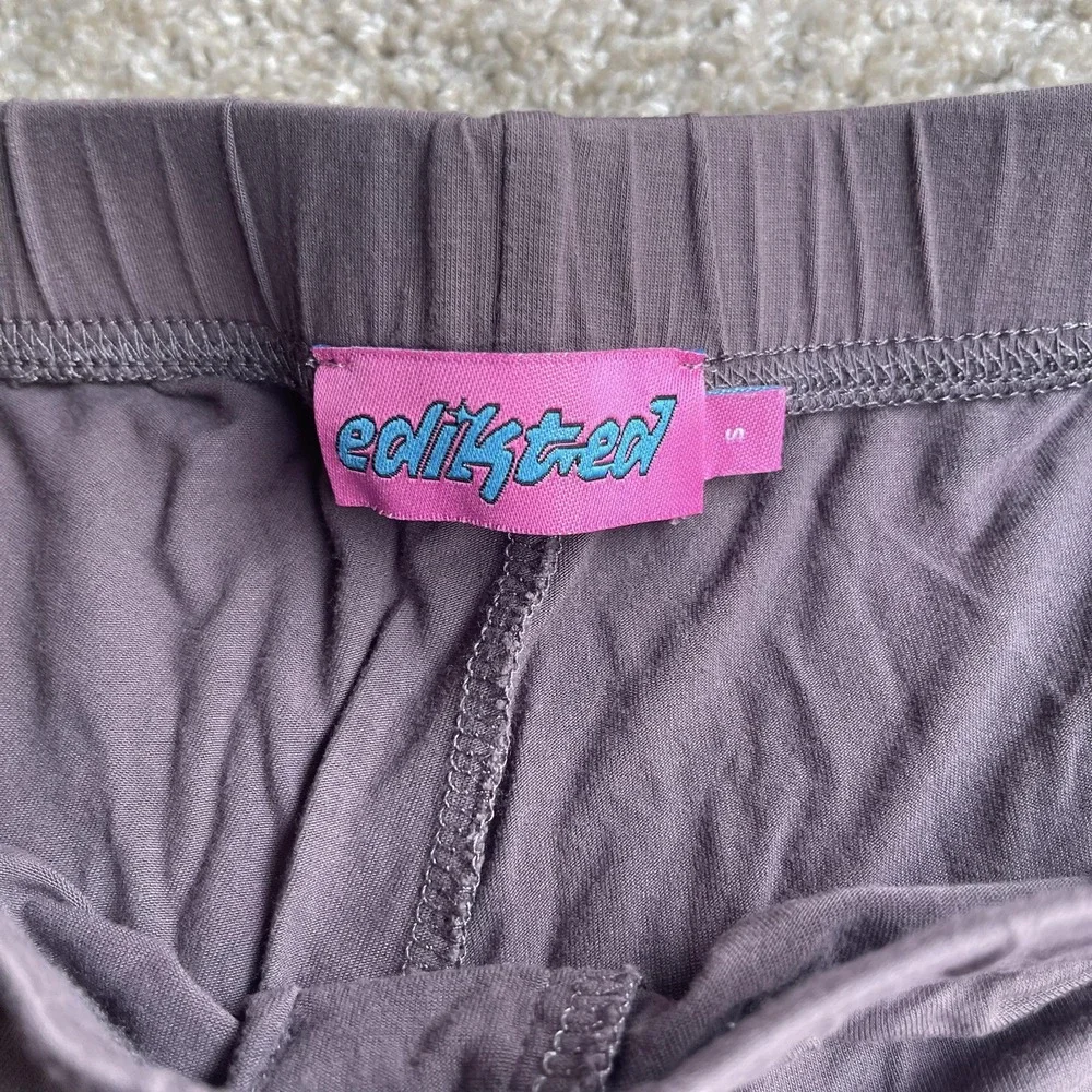 Edikted Sweatpants Womens S Purple Jersey Wide Leg Pull On Stretch Casual